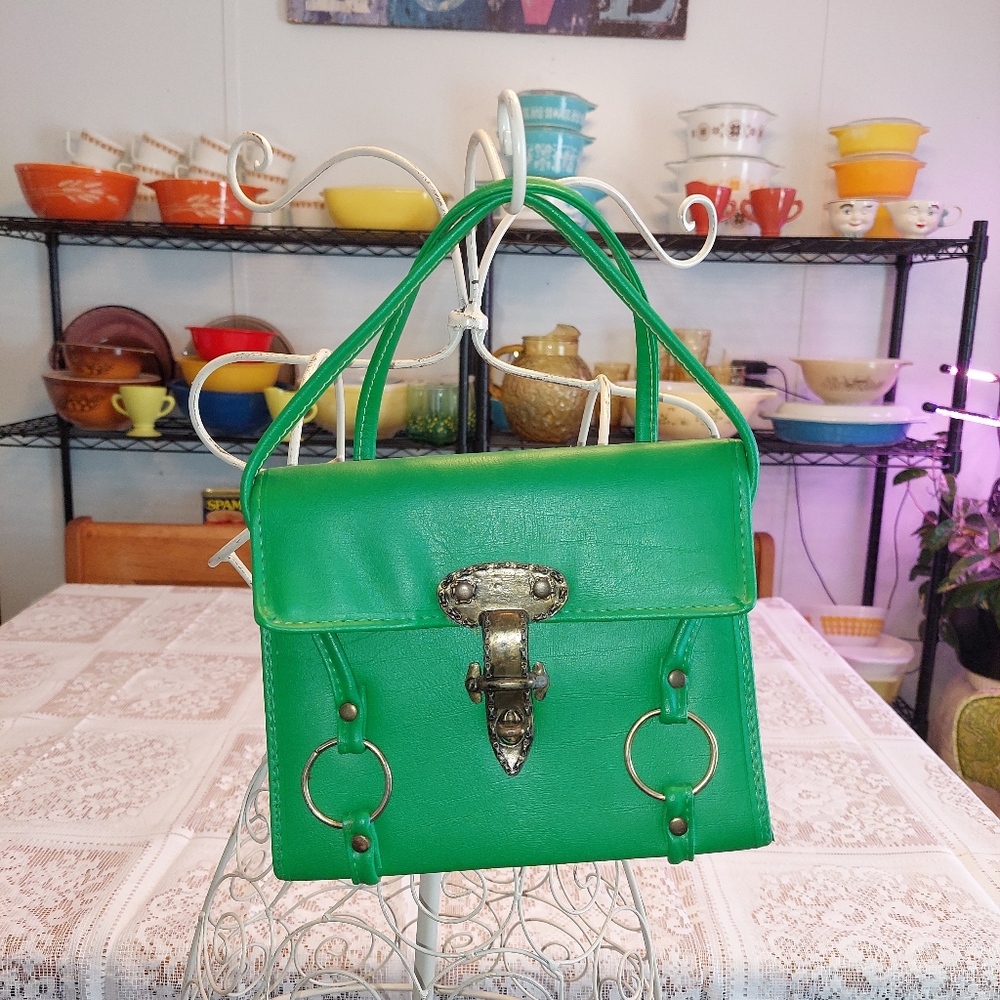 Green formed handbag